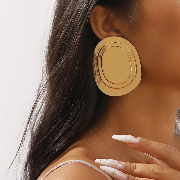 Cliff (Gold Round Earrings) FINAL SALE