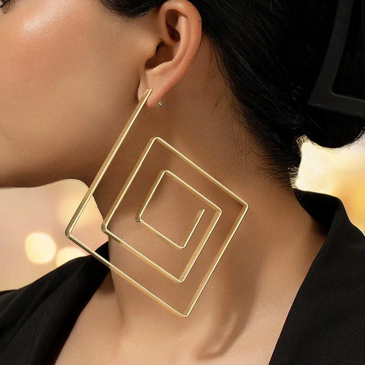 Shell (Gold Squared Earrings) FINAL SALE