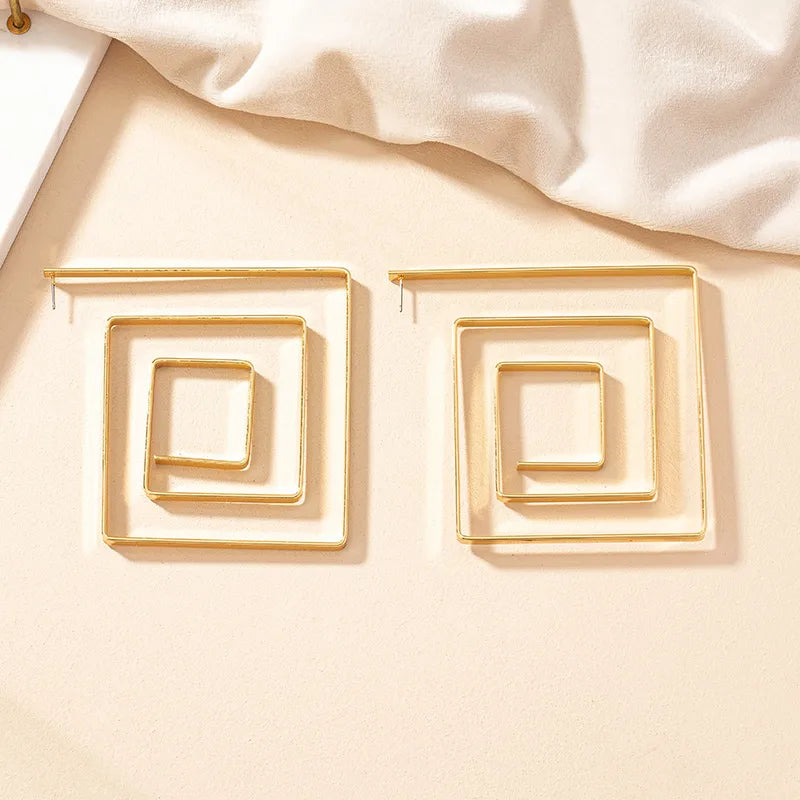 Shell (Gold Squared Earrings) FINAL SALE