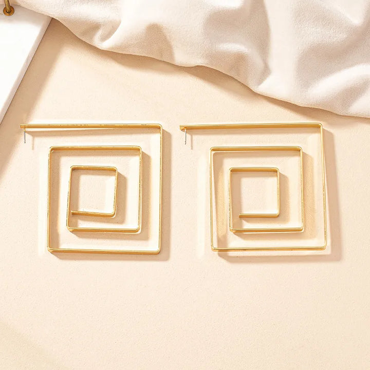 Shell (Gold Squared Earrings) FINAL SALE