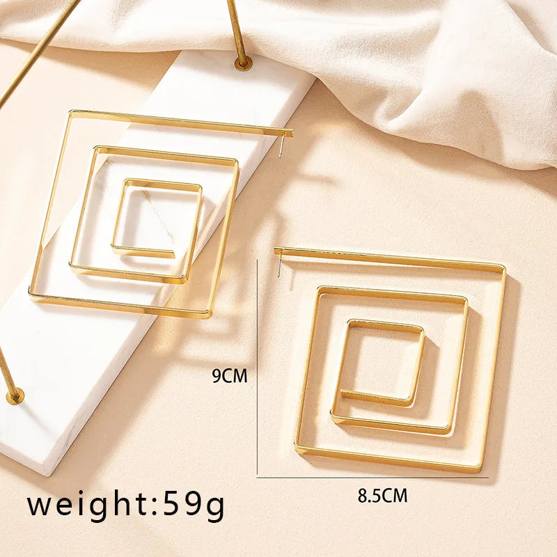 Shell (Gold Squared Earrings) FINAL SALE
