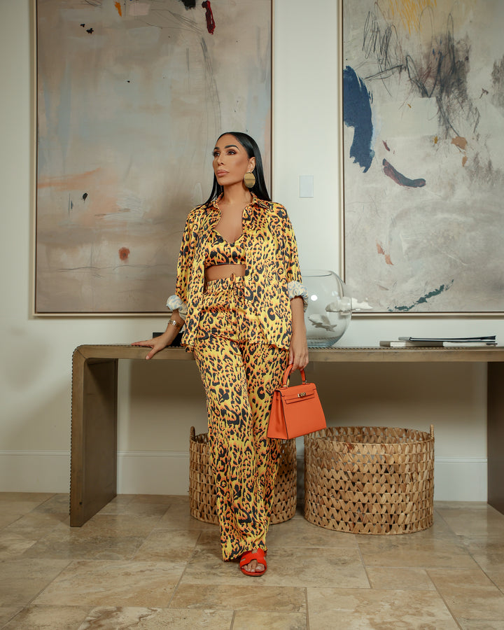 Cento (Leopard Print Three Piece Pant Set)