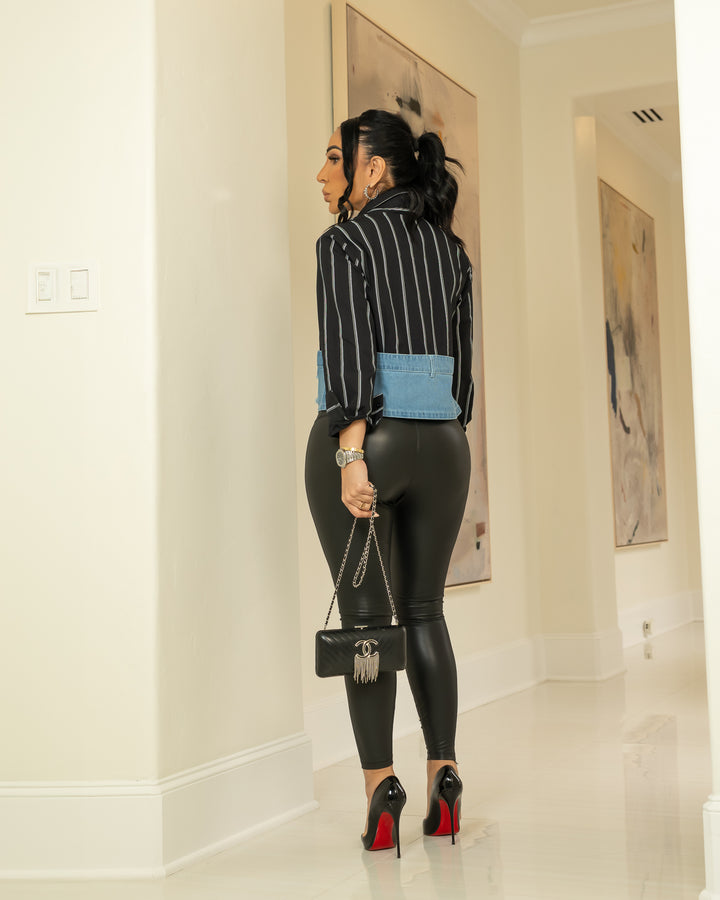 Jagger (Black/Denim Top)