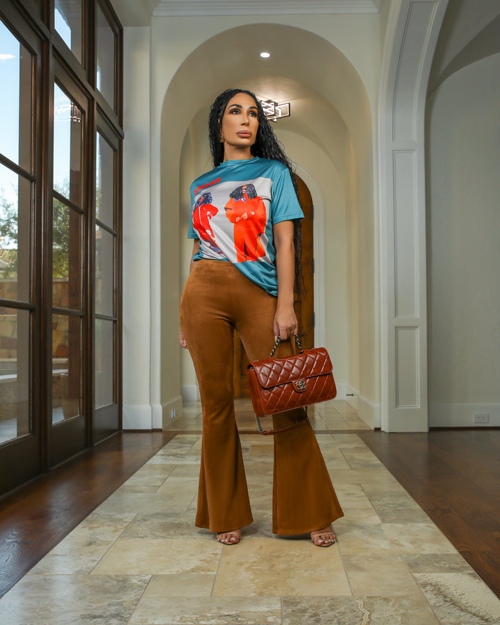 Levy (Cognac Bell Bottom Pants)