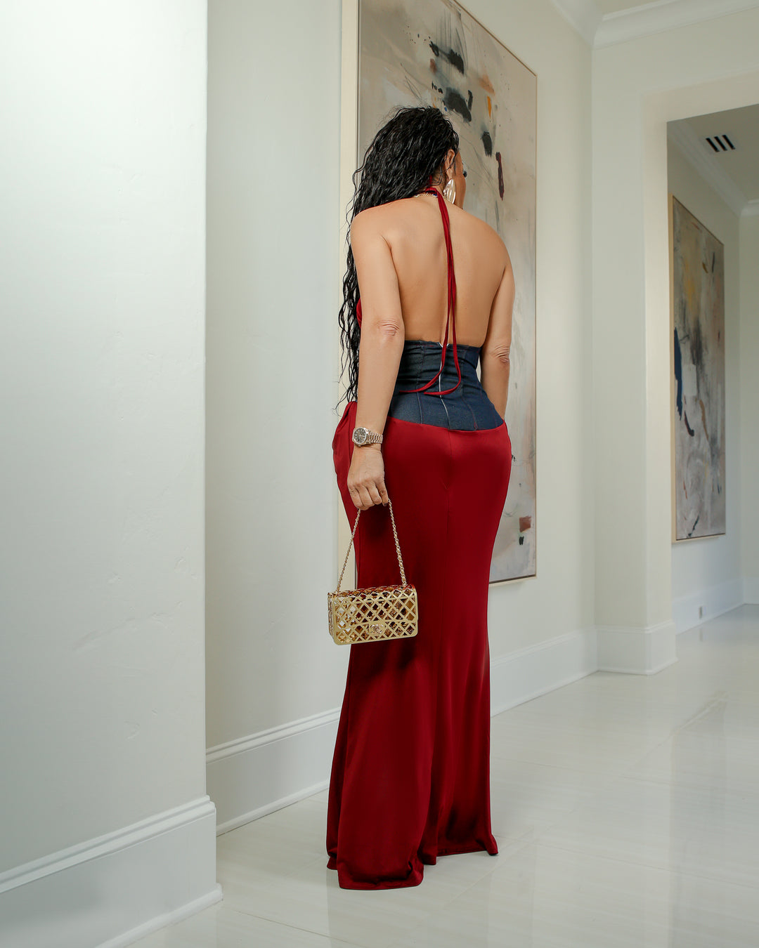 Gavin (Wine Red Dress)