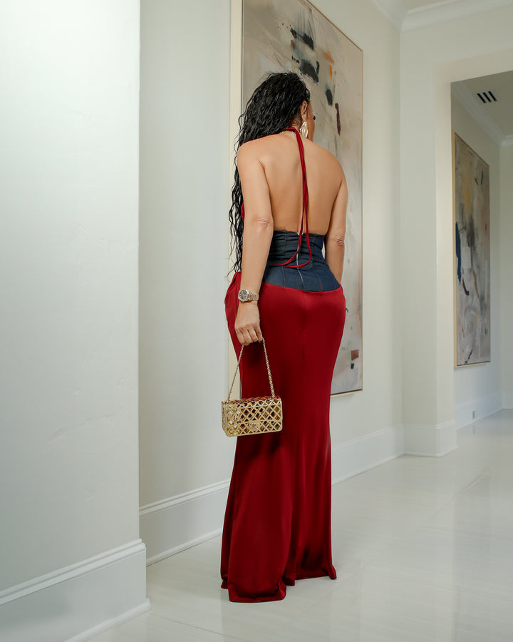 Gavin (Wine Red Dress)