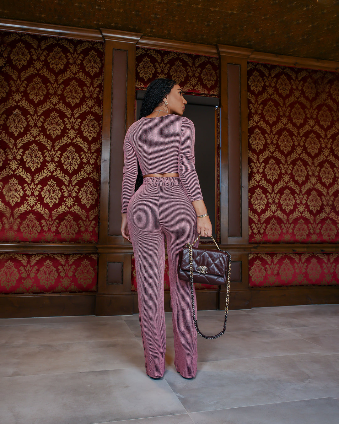 Mellia (Mauve Pants Set)