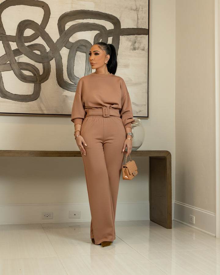 Russia (Warm Taupe Pant Set)