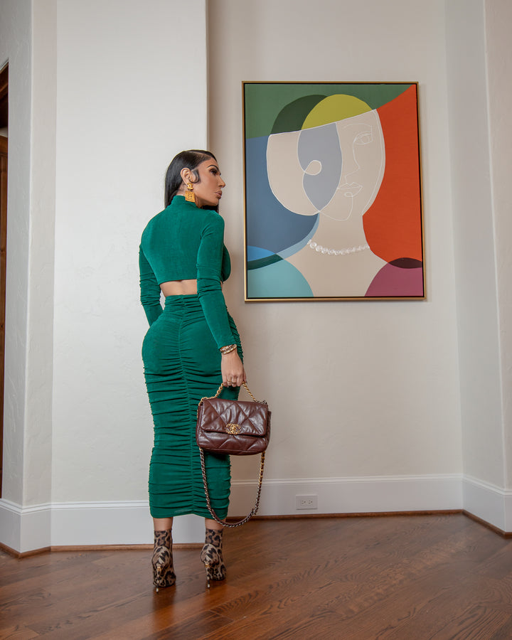 Alexis (Hunter Green Skirt Set) ALL SALE ITEMS ARE A FINAL SALE NO EXCHANGE