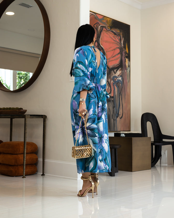 Rocki (Multi Blue Floral Print Dress)