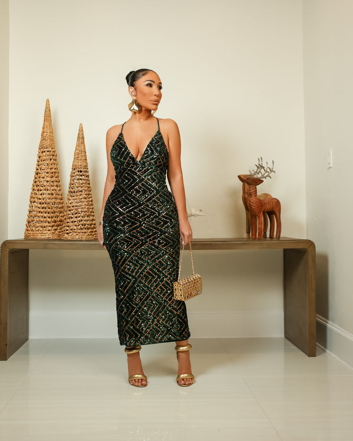 Montrose (Green/Gold Sequence Dress)