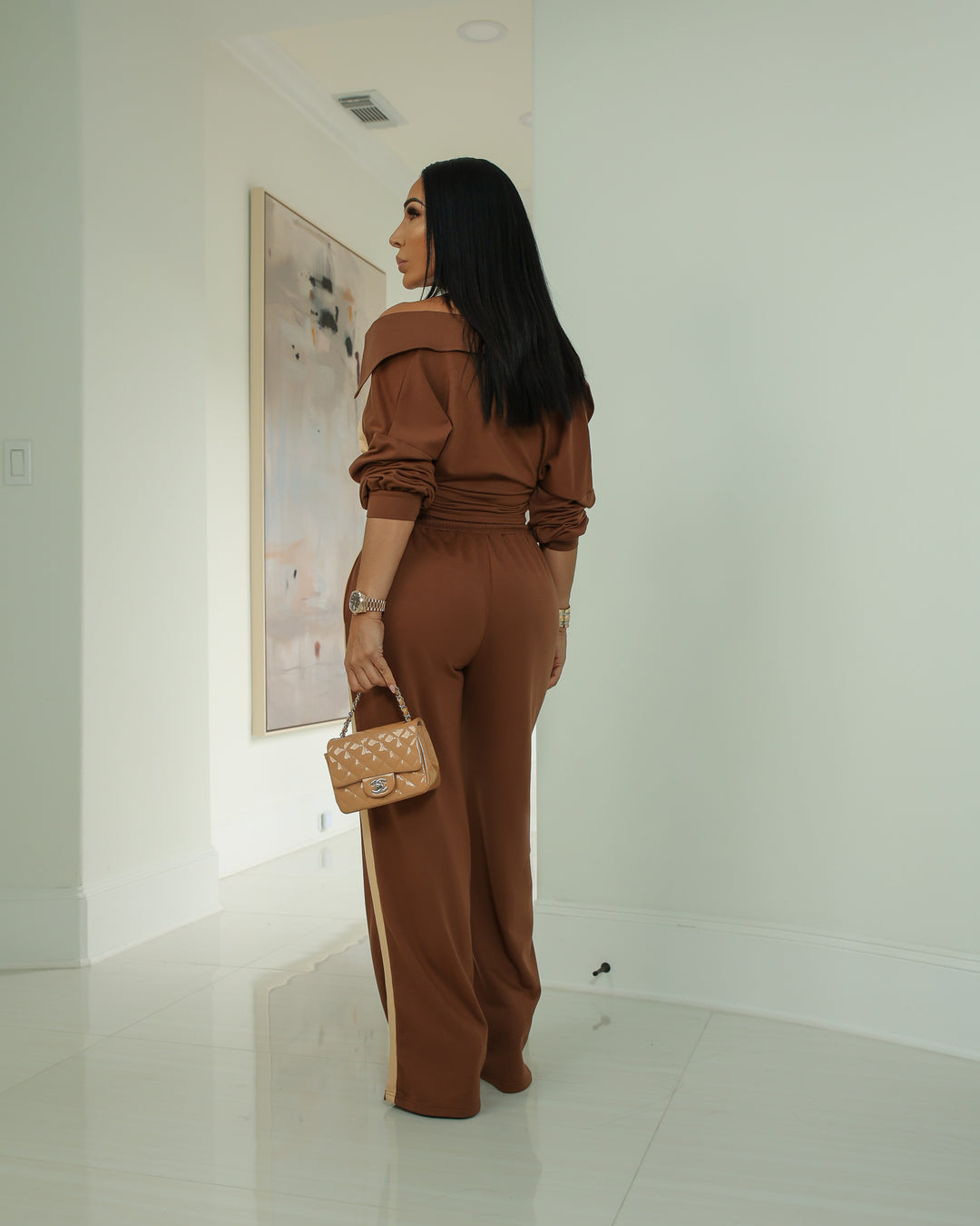 Esco (Brown/Taupe Pant Set)