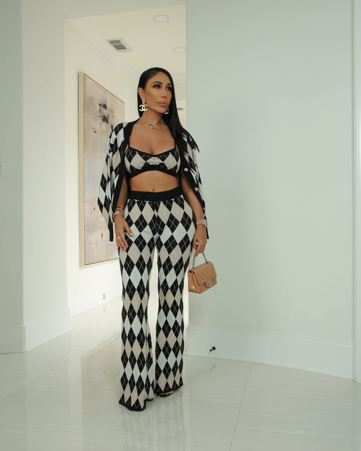 Jason (Taupe/Black Three Piece Pant Set)