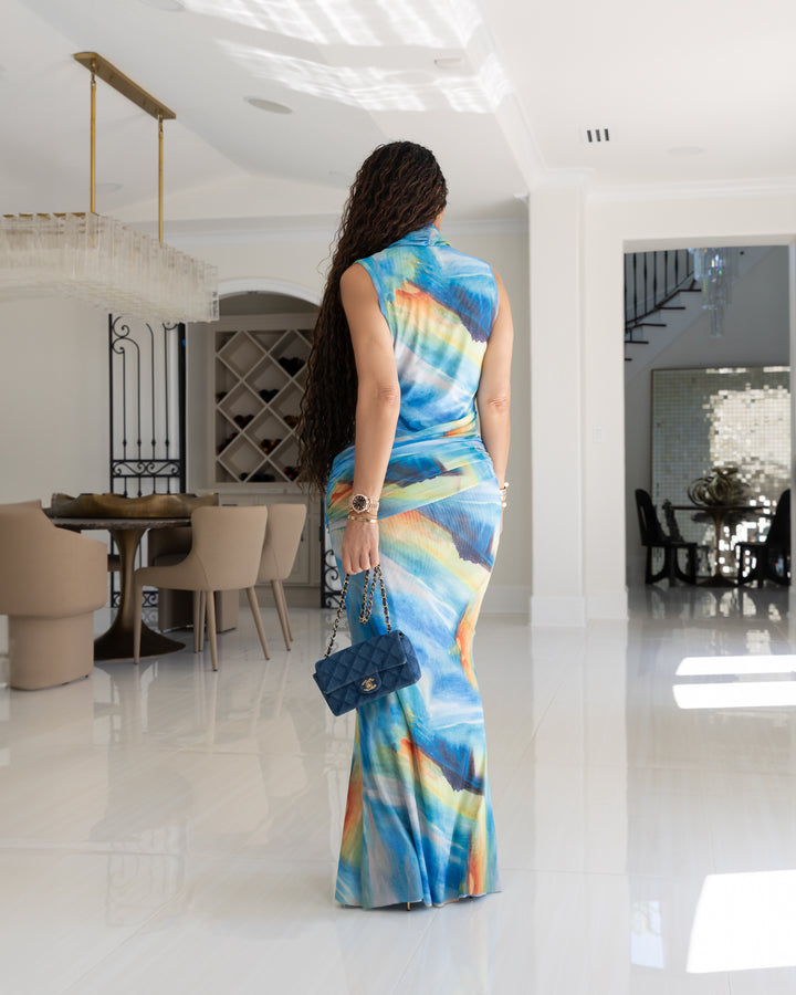 Drape (Blue Maxi Dress)