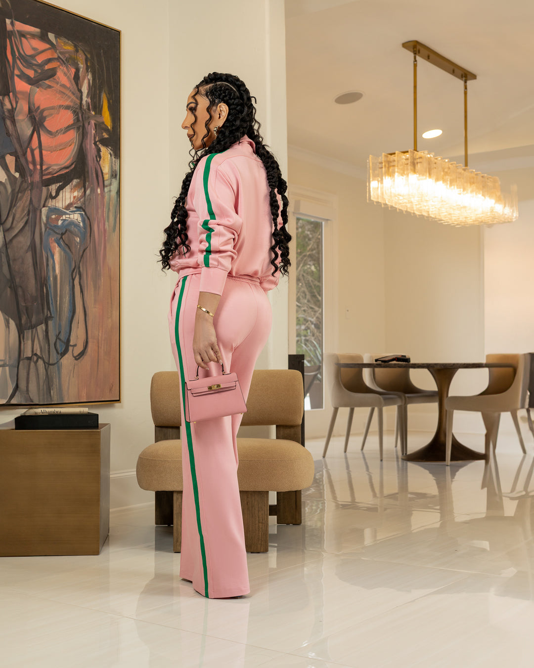 Meta (Pink/Green Pant Set)