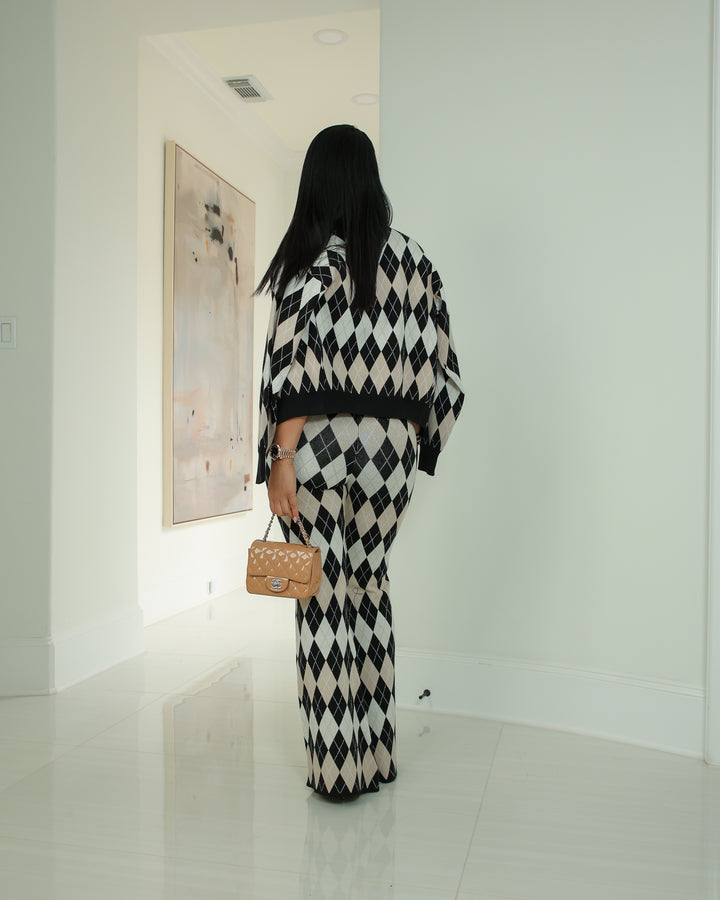 Jason (Taupe/Black Three Piece Pant Set)