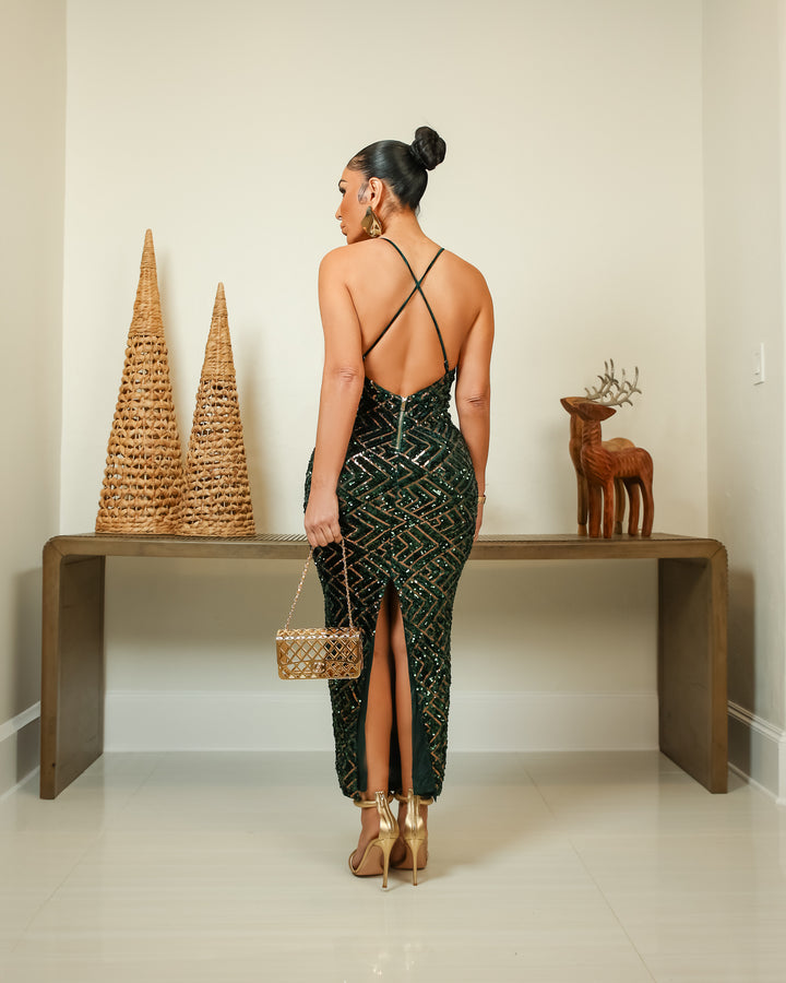Montrose (Green/Gold Sequence Dress)