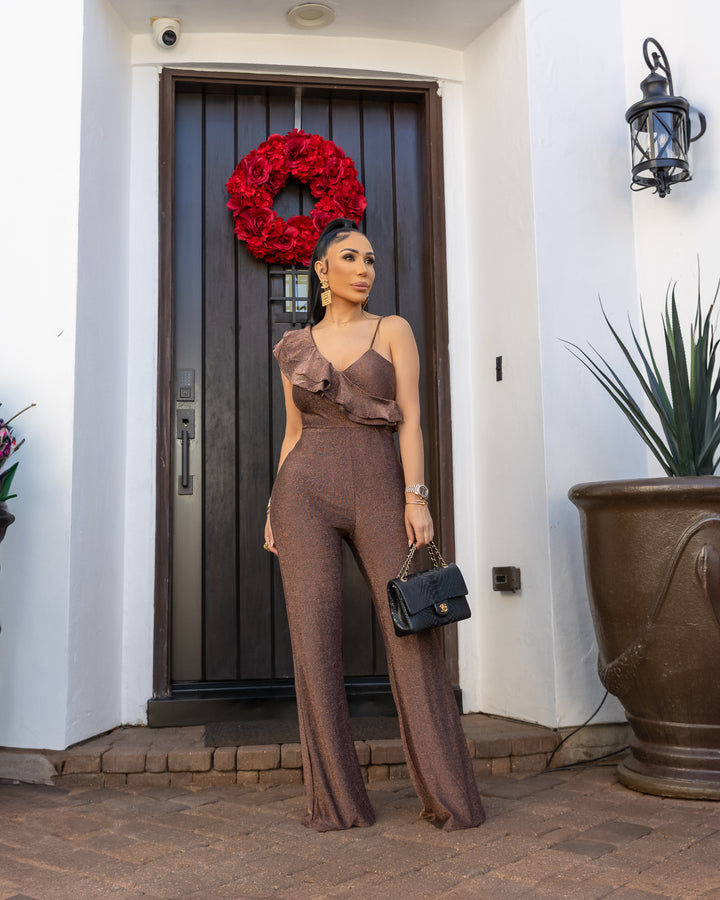 Meek (Metallic Brown Jumpsuit)