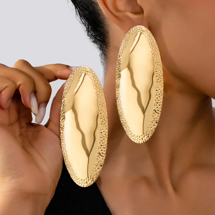 Alizha (Gold Oval Earrings) FINAL SALE