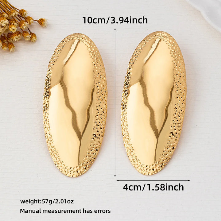 Alizha (Gold Oval Earrings) FINAL SALE