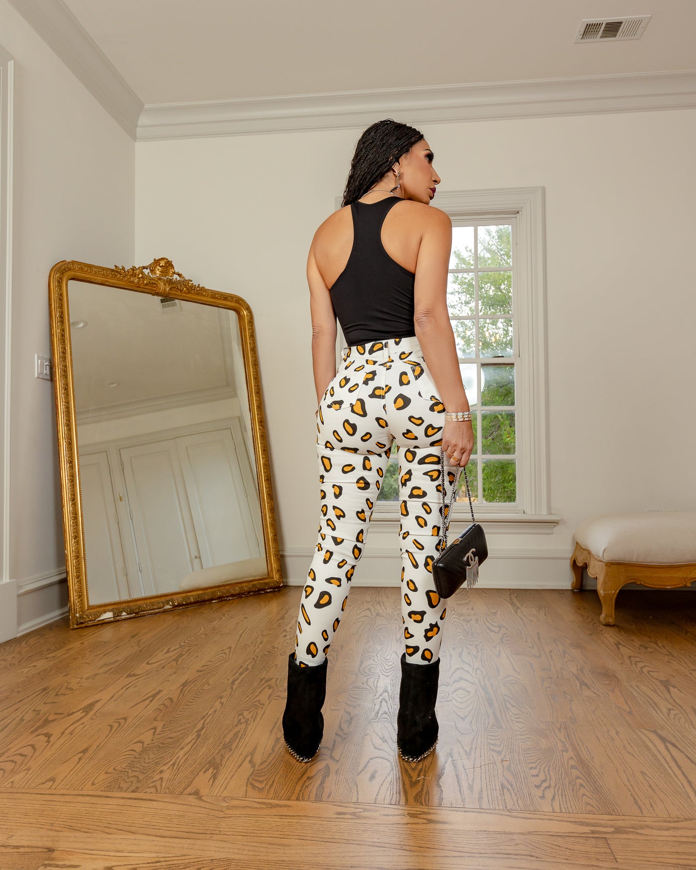 Hyena (White Leopard Print Jeans) ALL SALE ITEMS ARE A FINAL SALE NO EXCHANGE