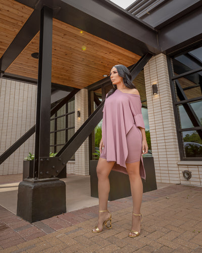 Off Day (Mauve Oversized Shorts Set)