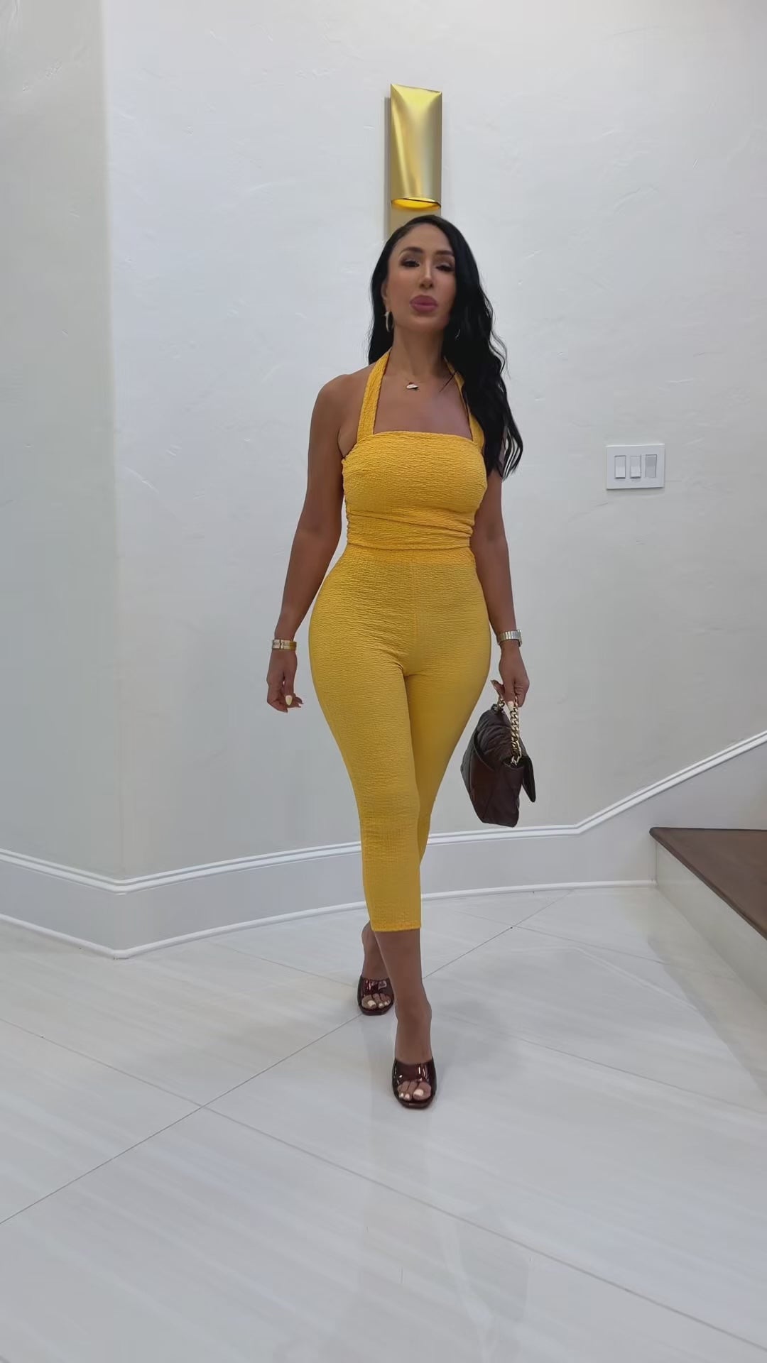 Tone (Mustard Capri Pant Set)