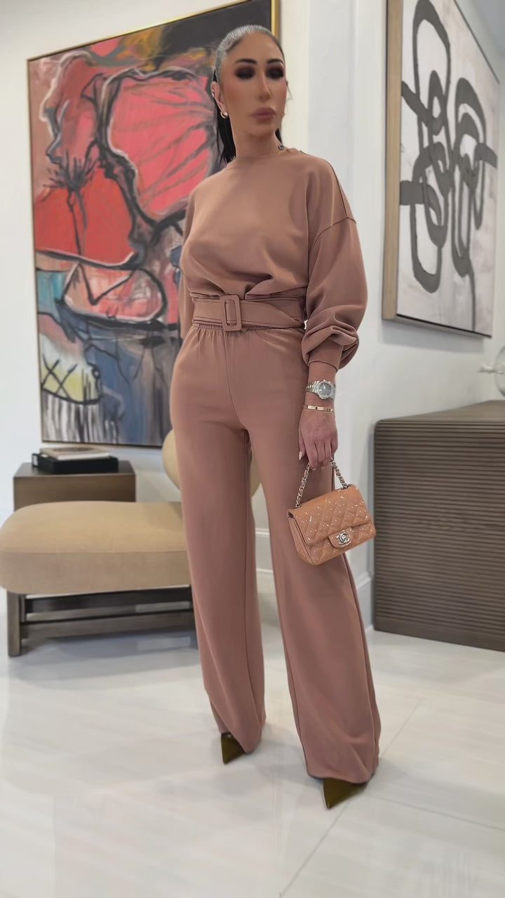 Russia (Warm Taupe Pant Set)