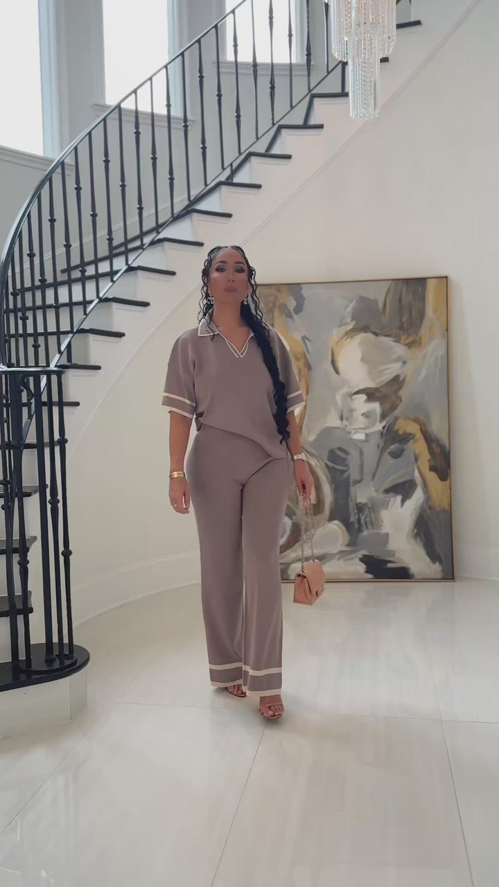 Landon (Dark Almond/Taupe Pant Set)