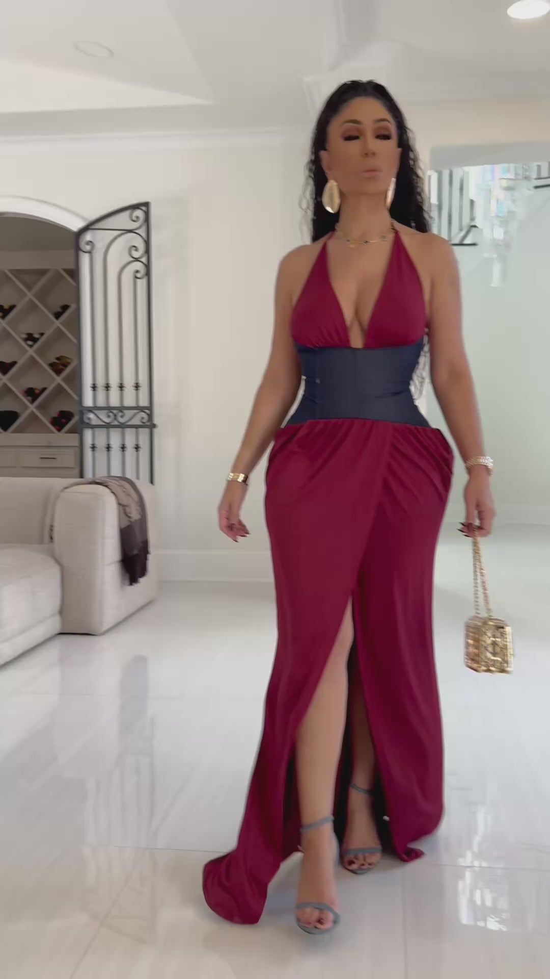 Gavin (Wine Red Dress)