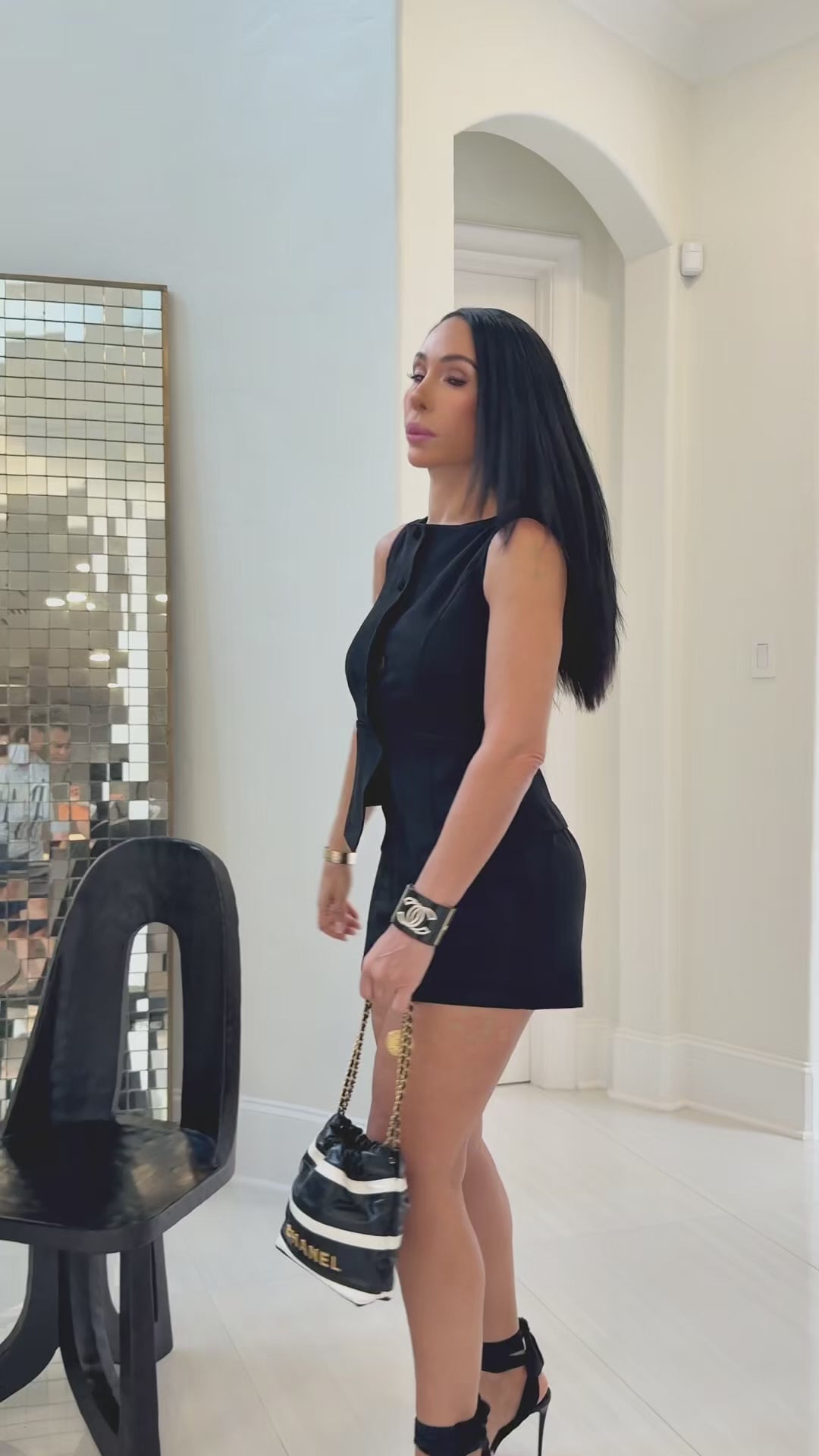 Codi (Black Faux Suede Short Set)