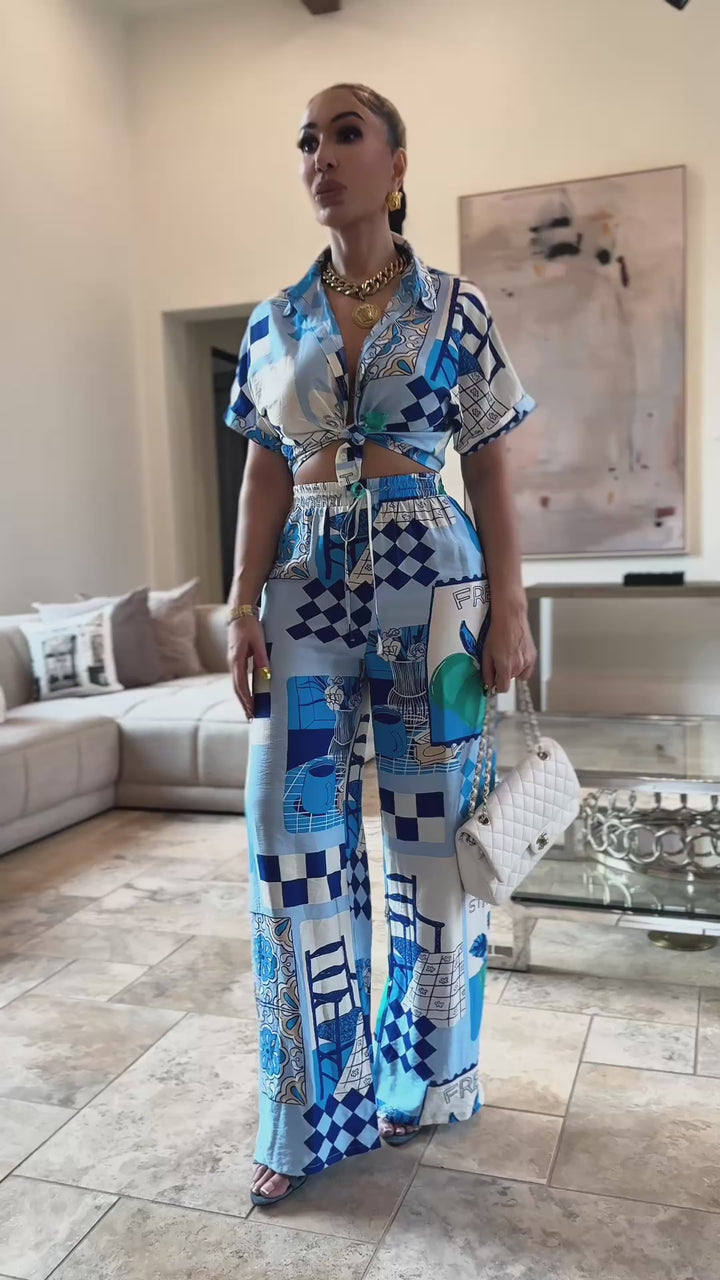 Marcus (Blue Multi Pants Set)