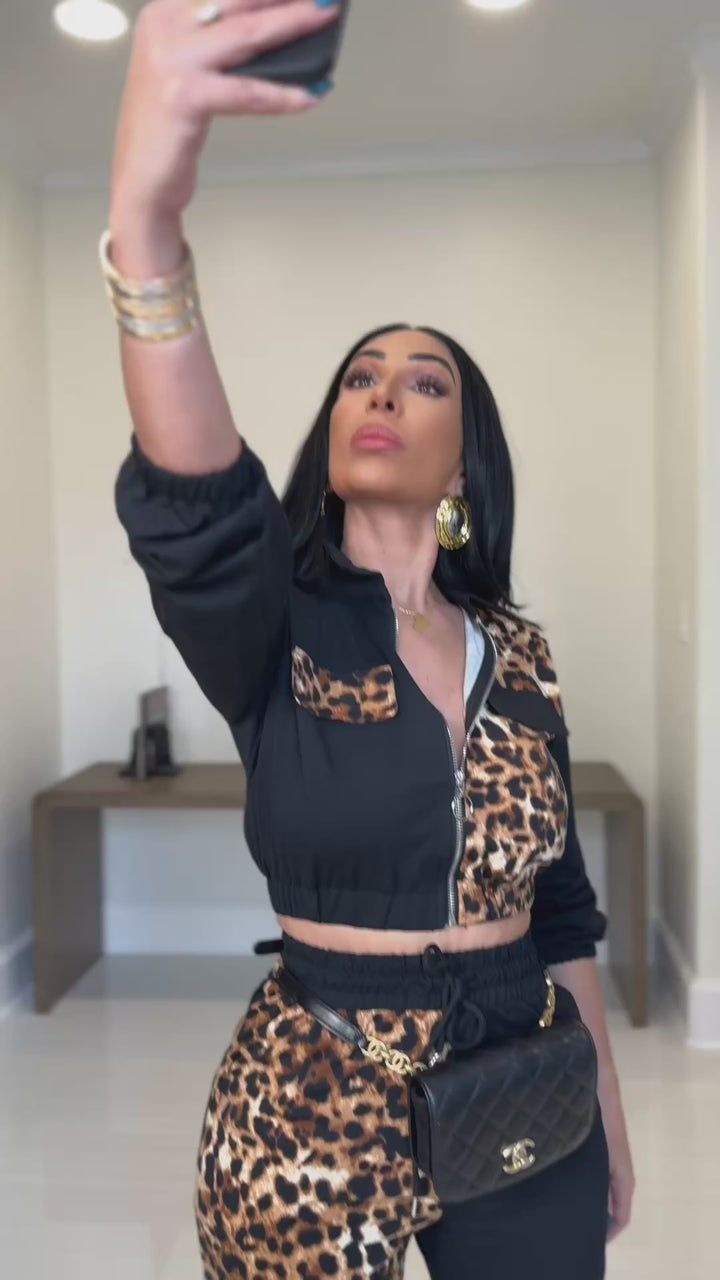 Patrick (Black/Leopard Jogger Set)