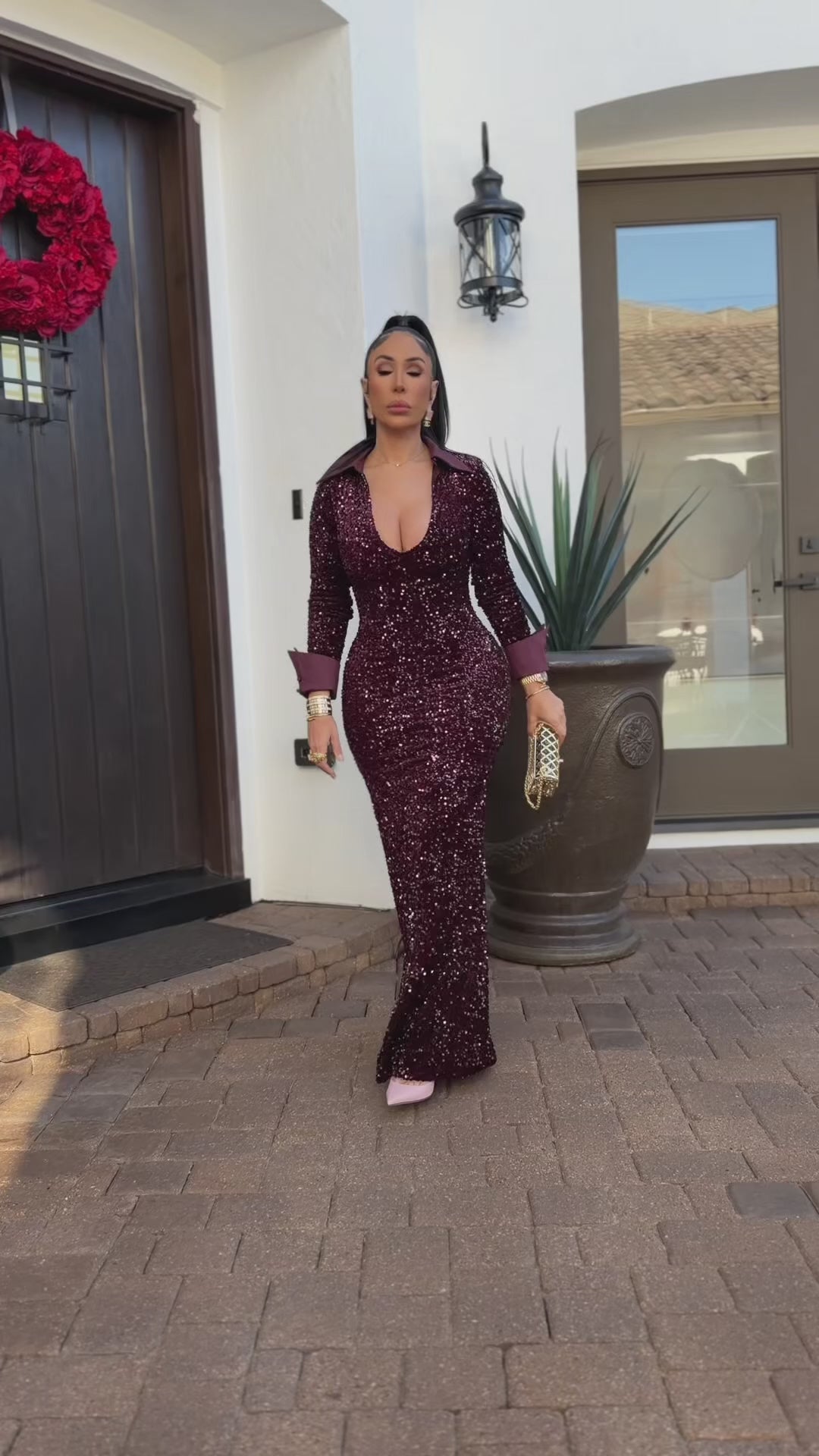 Simon (Burgundy Sequin Dress)