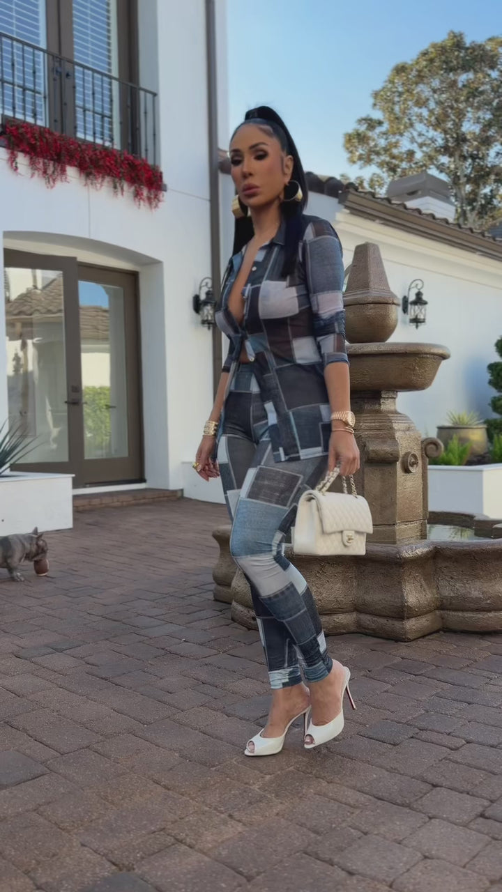 Limited (Denim Print Legging Set)