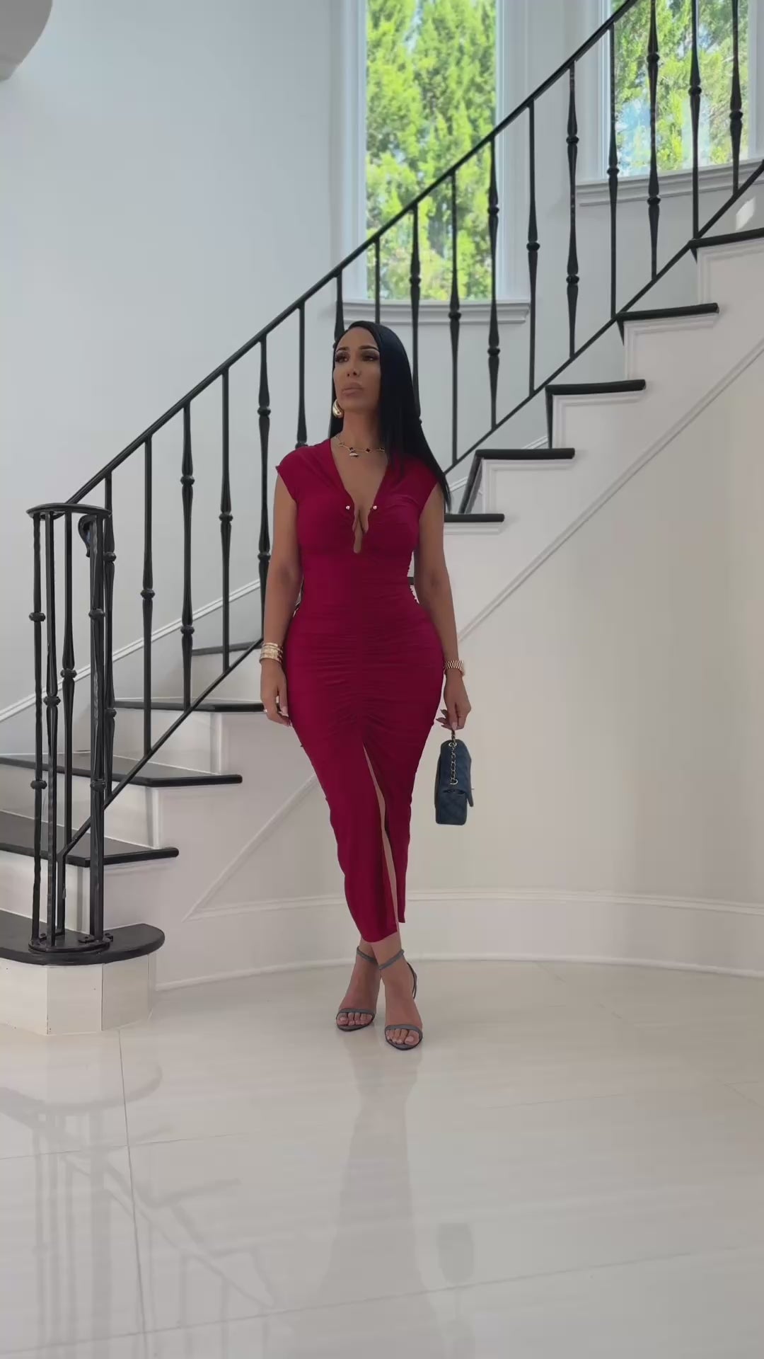 Morow (Cherry Red Midi Dress)