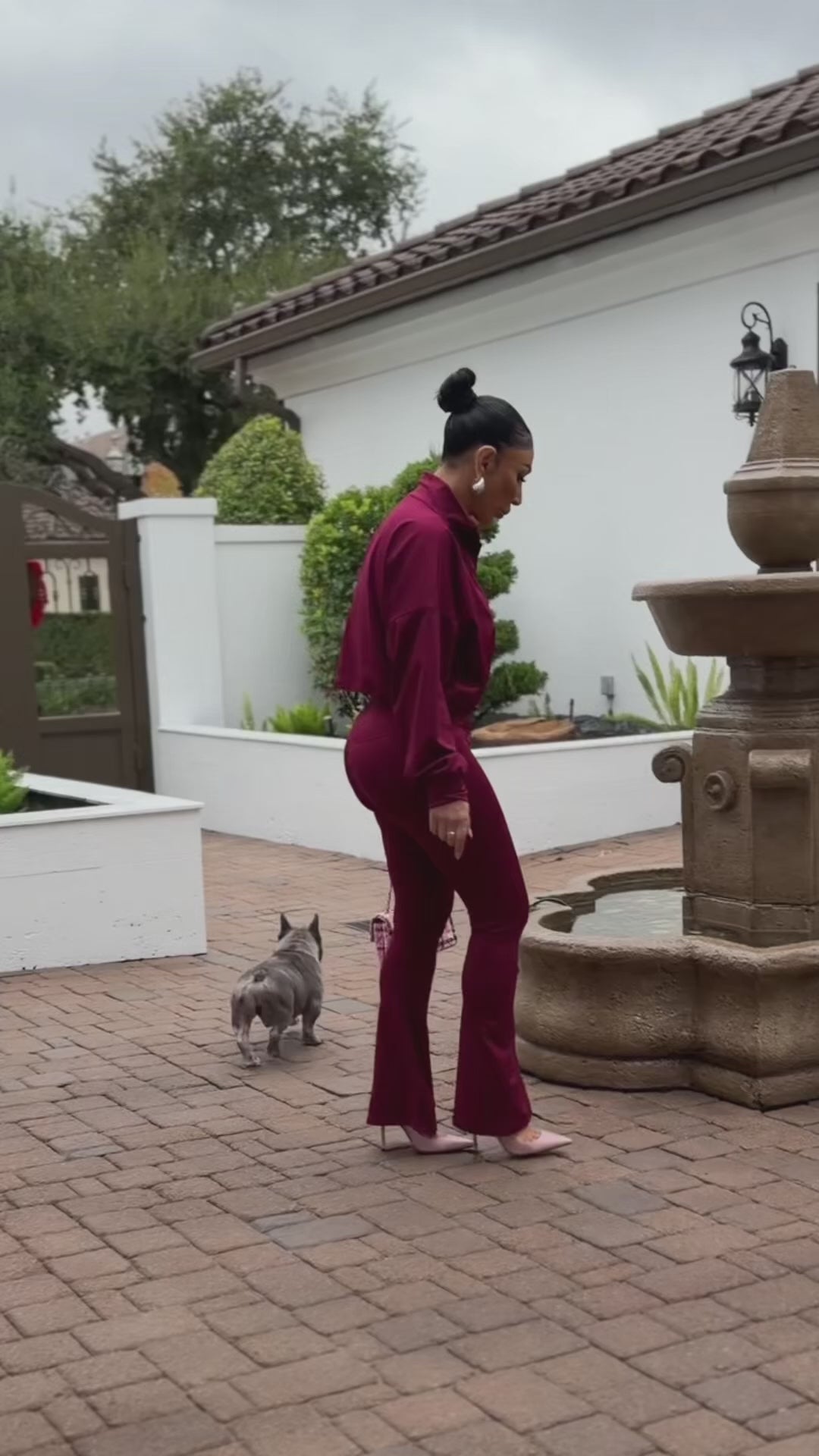 Perla (Burgundy Pant Set)