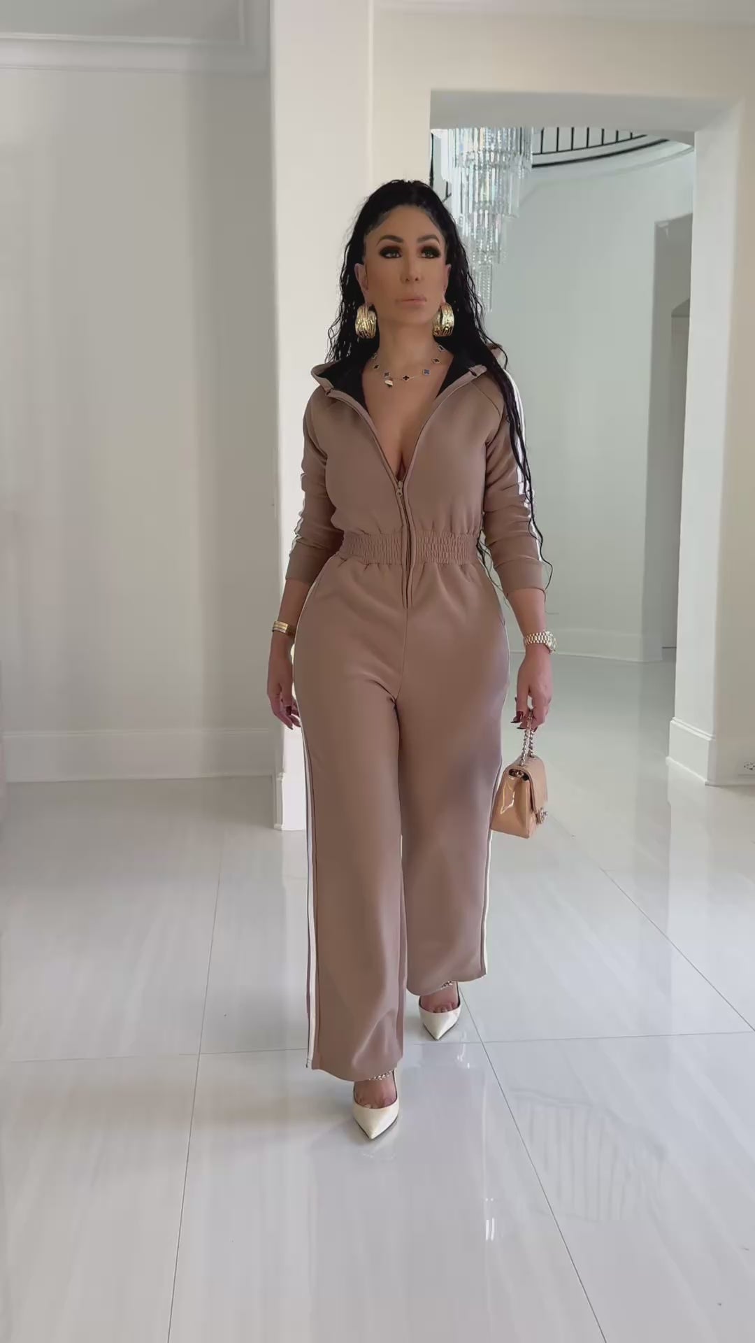 Rafael (Taupe Fleece Jumpsuit)
