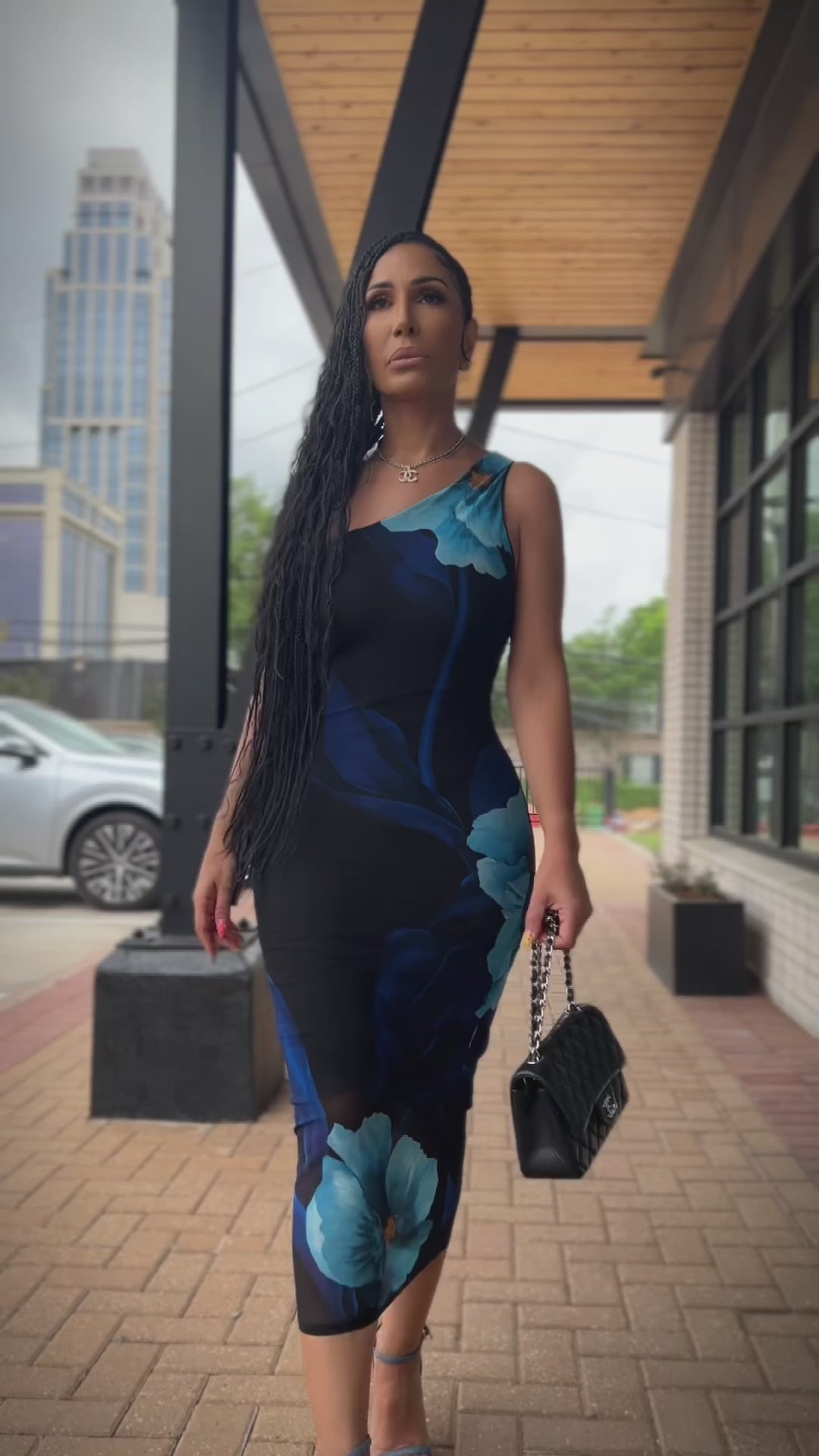 Marla (Blue Multi Midi Dress)