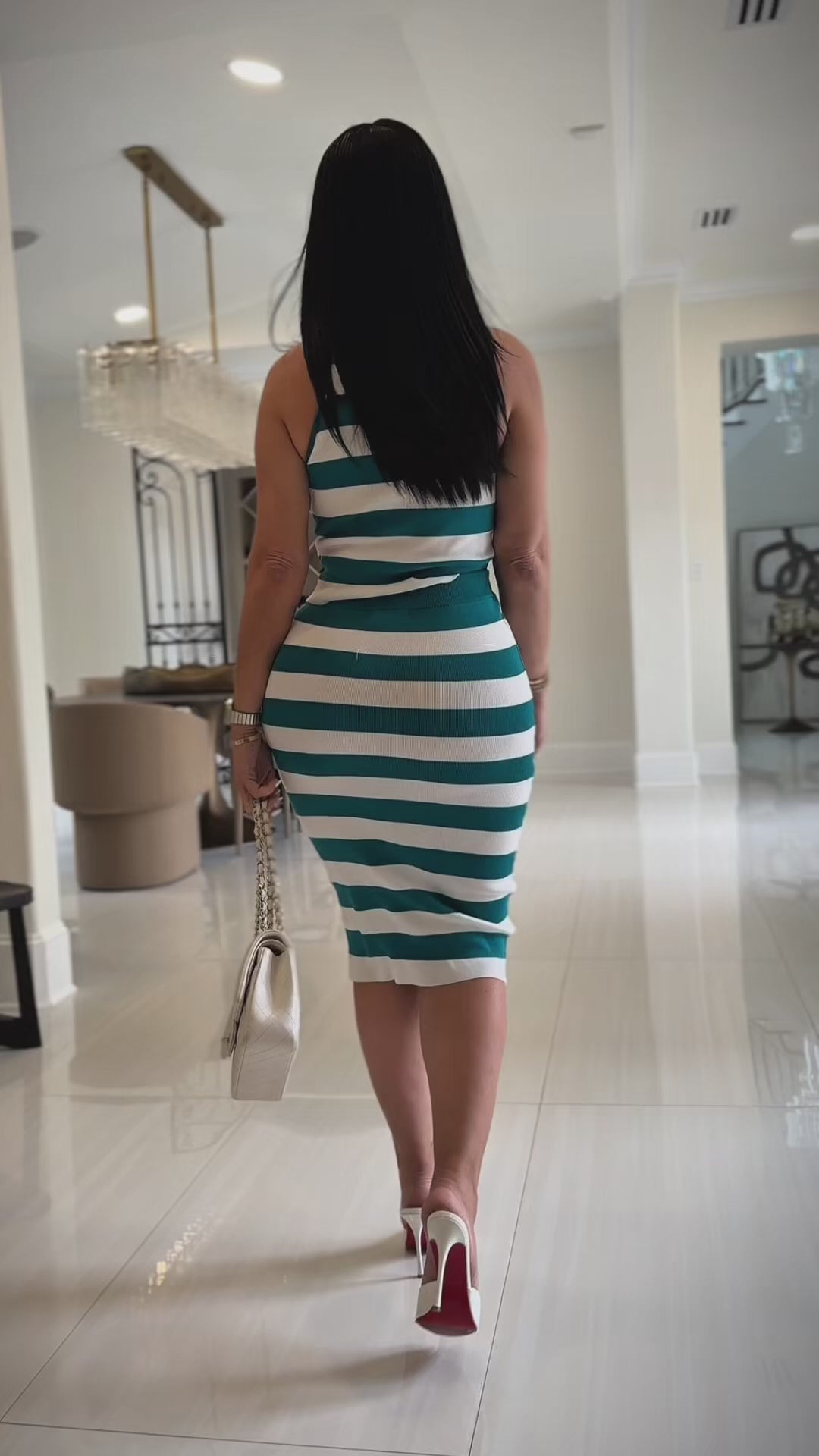 Sim (Teal/White Skirt Set)