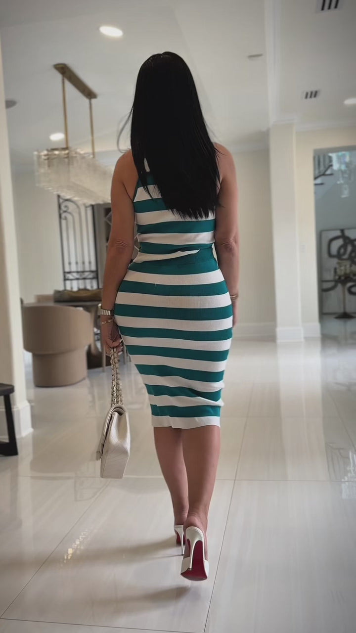 Sim (Teal/White Skirt Set)