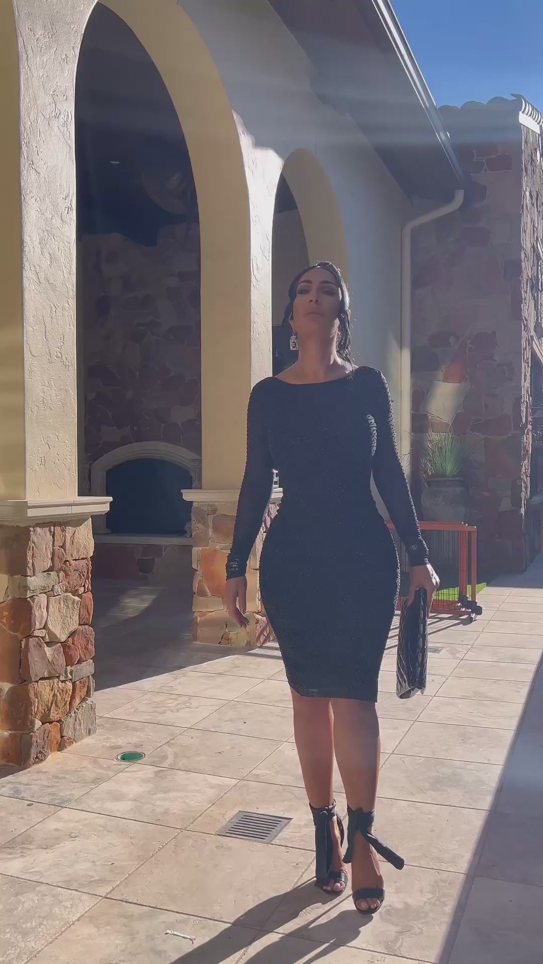 Dazzle (Black Dress with Black Rhinestones)
