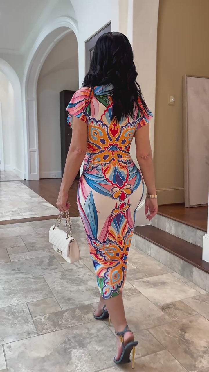 Vanta (Multi Color Midi Dress)