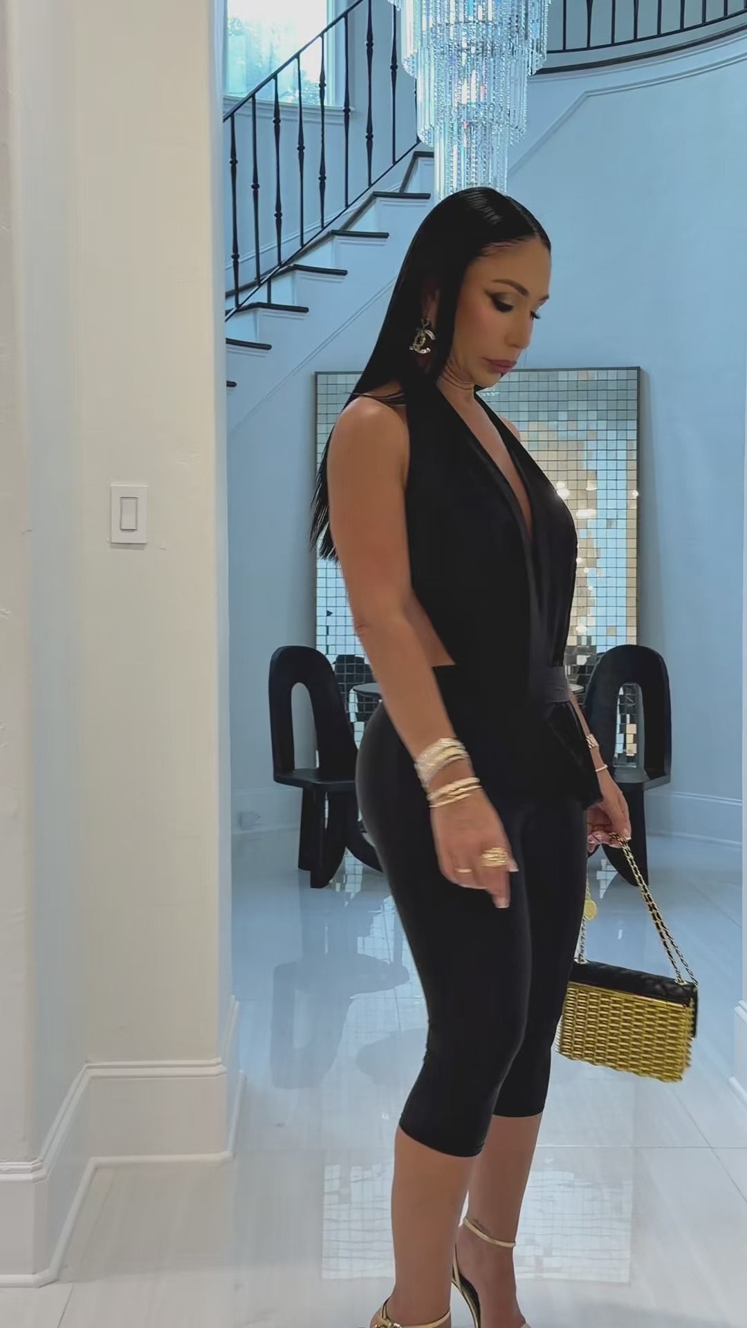 Lonita (Black Capri Jumpsuit)