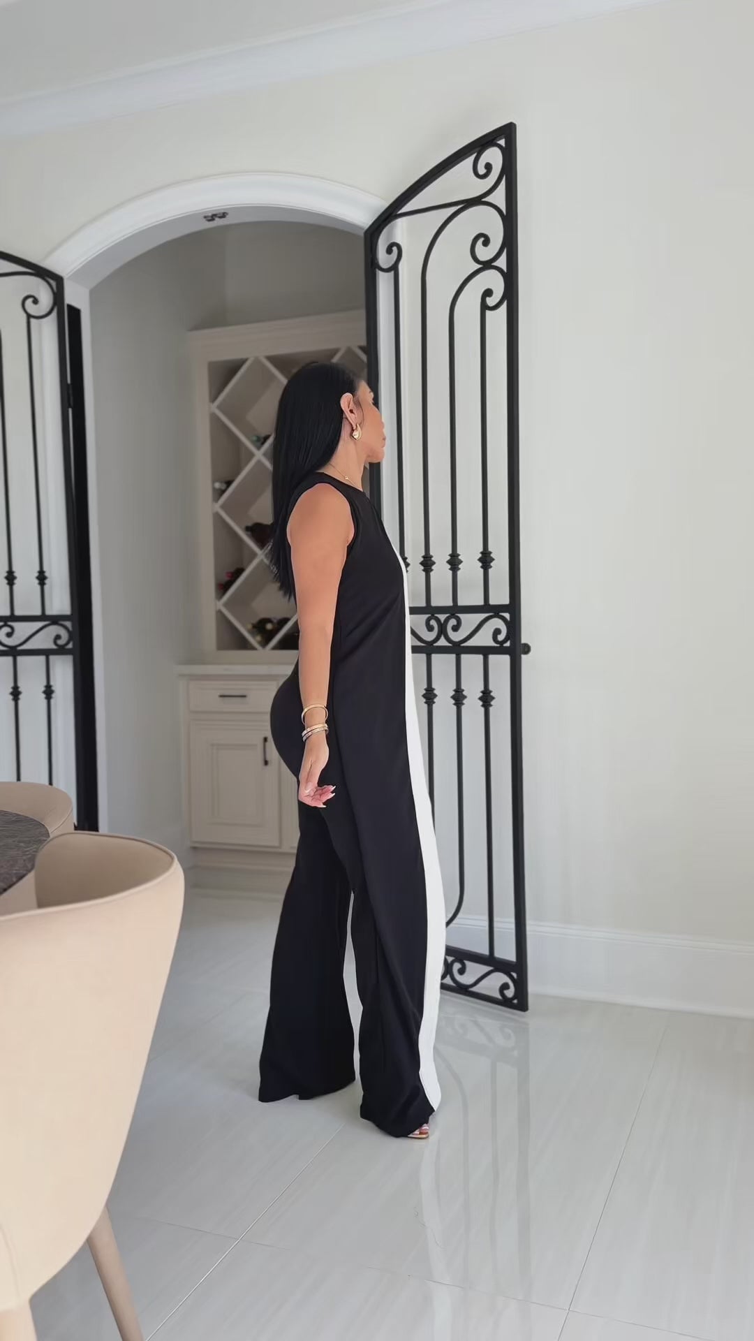Valone (Black/White Jumpsuit)