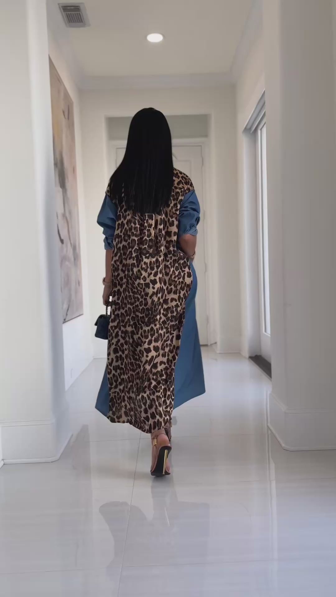 Stormy (Blue/Leopard Shirt Dress)