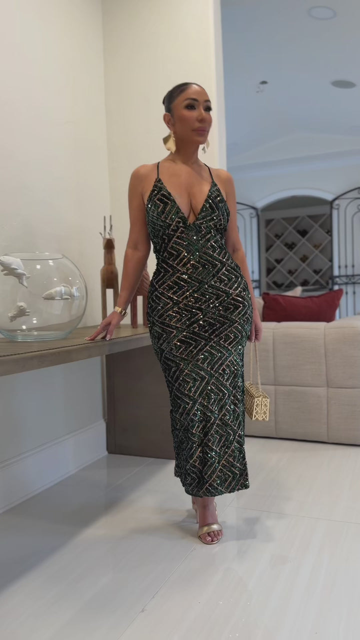 Montrose (Green/Gold Sequence Dress)