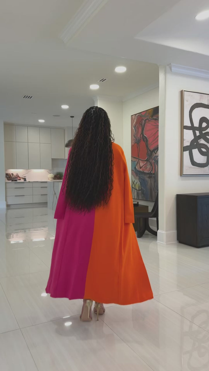 Jameson (Orange/Pink Maxi Dress With Cardigan) PRE-ORDER Ships 7/8