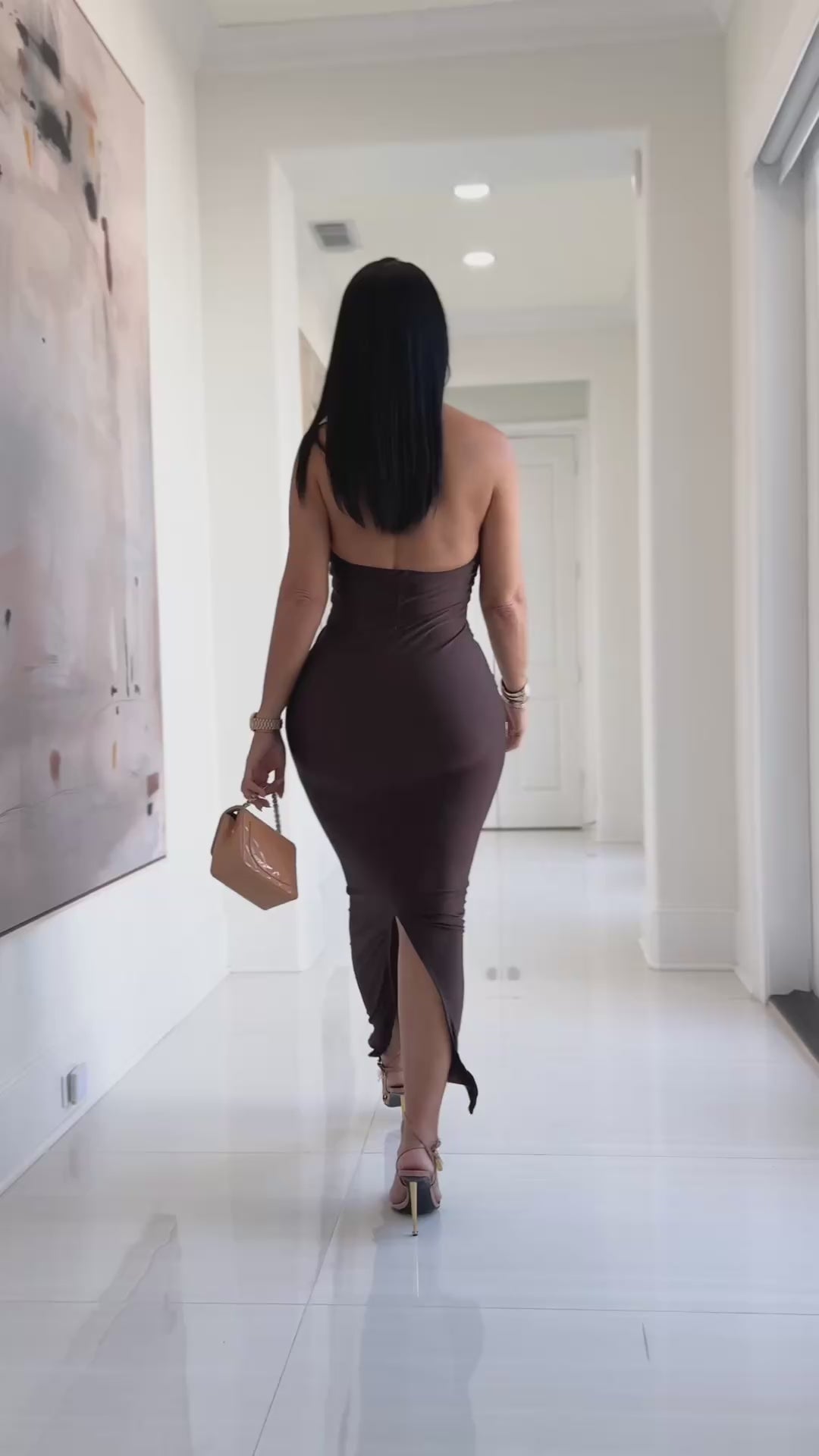 Elijah (Dark Brown Maxi Dress)