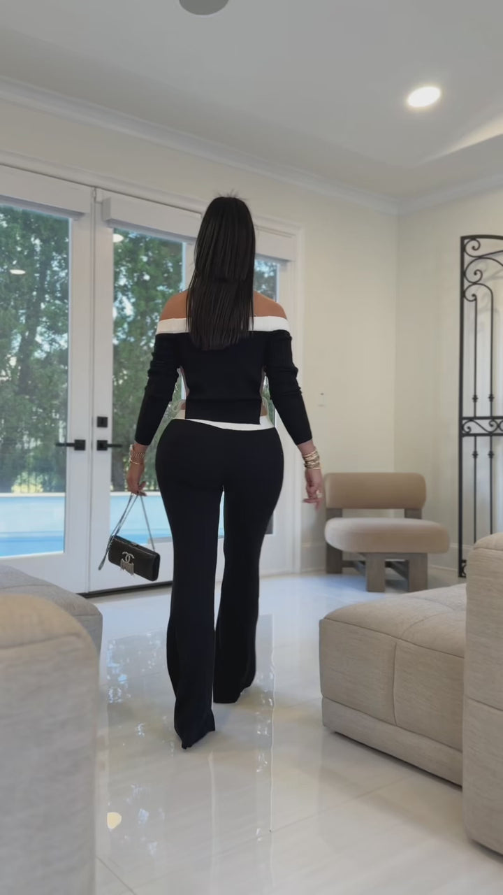 Steven (Black/White Pant Set)